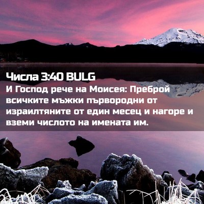 Picture 02 - Числа 3:40 BULG - И Господ рече на Моисея: - Bible Verse Picture