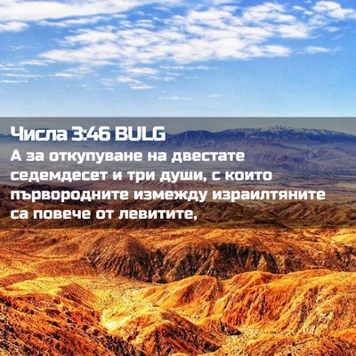 Picture 02 - Числа 3:46 BULG - А за откупуване на - Bible Verse Picture