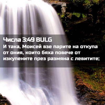 Picture 02 - Числа 3:49 BULG - И така, Моисей взе парите - Bible Verse Picture