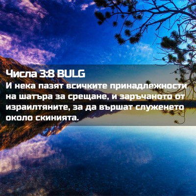 Picture 02 - Числа 3:8 BULG - И нека пазят всичките - Bible Verse Picture
