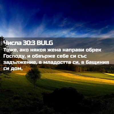 Picture 02 - Числа 30:3 BULG - Тоже, ако някоя жена - Bible Verse Picture