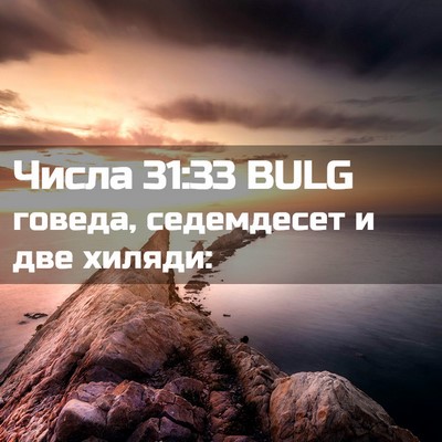Picture 02 - Числа 31:33 BULG - говеда, седемдесет и две - Bible Verse Picture