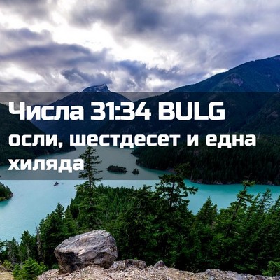 Picture 02 - Числа 31:34 BULG - осли, шестдесет и една - Bible Verse Picture