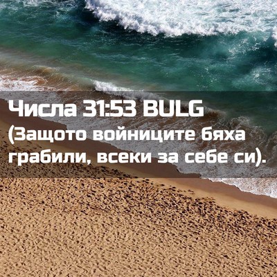 Picture 02 - Числа 31:53 BULG - (Защото войниците бяха - Bible Verse Picture