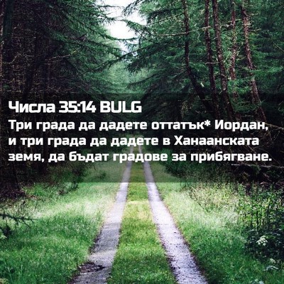 Picture 02 - Числа 35:14 BULG - Три града да дадете - Bible Verse Picture