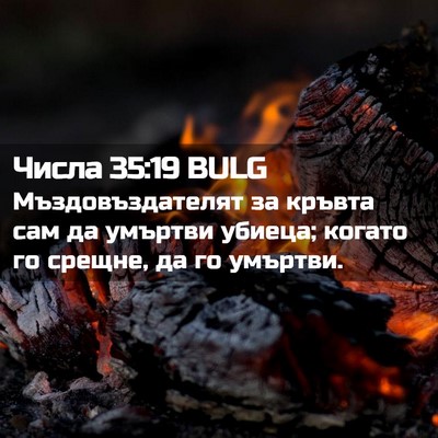 Picture 02 - Числа 35:19 BULG - Мъздовъздателят за кръвта - Bible Verse Picture