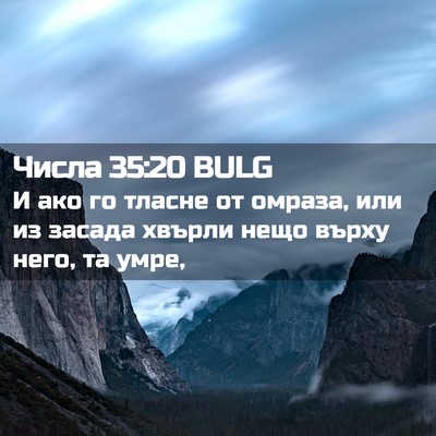 Picture 02 - Числа 35:20 BULG - И ако го тласне от омраза, - Bible Verse Picture