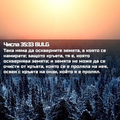 Picture 02 - Числа 35:33 BULG - Така няма да оскверните - Bible Verse Picture