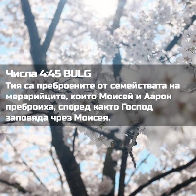 Picture 02 - Числа 4:45 BULG - Тия са преброените от - Bible Verse Picture