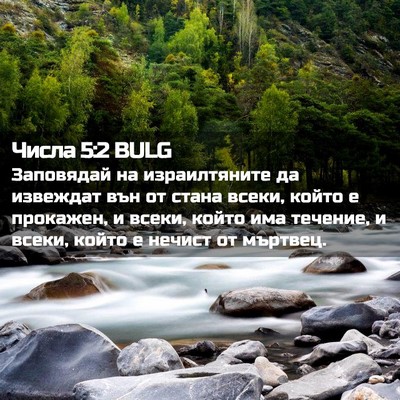 Picture 02 - Числа 5:2 BULG - Заповядай на израилтяните - Bible Verse Picture