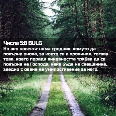 Picture 02 - Числа 5:8 BULG - Но ако човекът няма - Bible Verse Picture