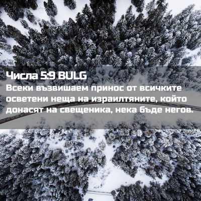 Picture 02 - Числа 5:9 BULG - Всеки възвишаем принос от - Bible Verse Picture