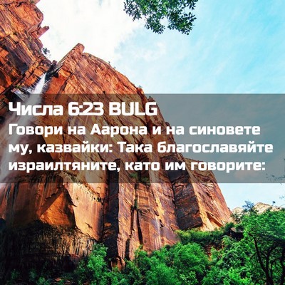 Picture 02 - Числа 6:23 BULG - Говори на Аарона и на - Bible Verse Picture