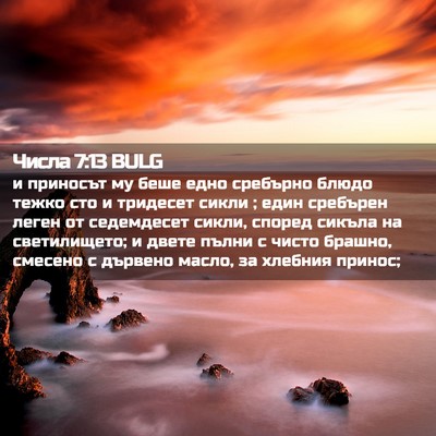 Picture 02 - Числа 7:13 BULG - и приносът му беше едно - Bible Verse Picture