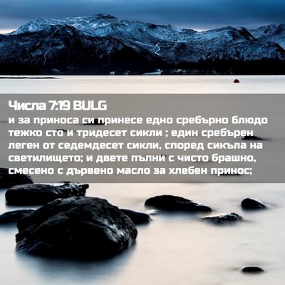 Picture 02 - Числа 7:19 BULG - и за приноса си принесе - Bible Verse Picture