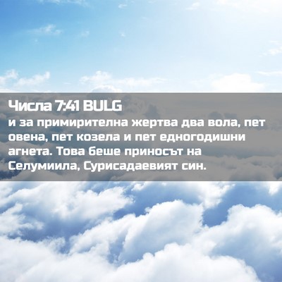 Picture 02 - Числа 7:41 BULG - и за примирителна жертва - Bible Verse Picture