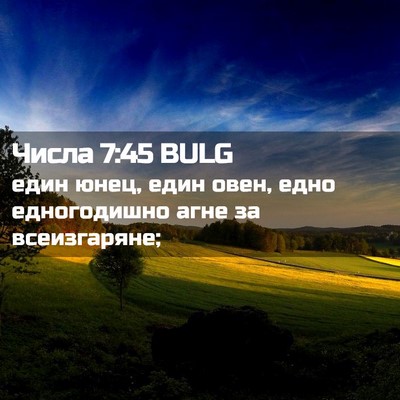 Picture 02 - Числа 7:45 BULG - един юнец, един овен, едно - Bible Verse Picture
