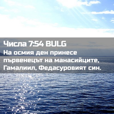 Picture 02 - Числа 7:54 BULG - На осмия ден принесе - Bible Verse Picture