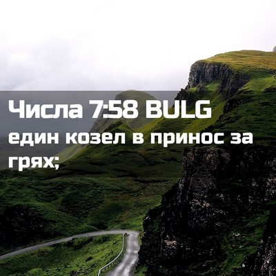 Picture 02 - Числа 7:58 BULG - един козел в принос за - Bible Verse Picture