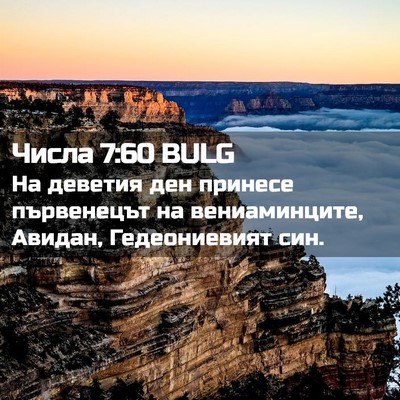 Picture 02 - Числа 7:60 BULG - На деветия ден принесе - Bible Verse Picture