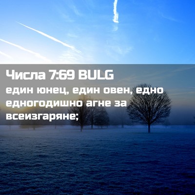 Picture 02 - Числа 7:69 BULG - един юнец, един овен, едно - Bible Verse Picture