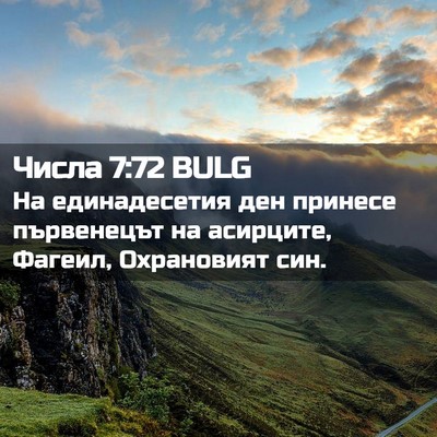 Picture 02 - Числа 7:72 BULG - На единадесетия ден - Bible Verse Picture