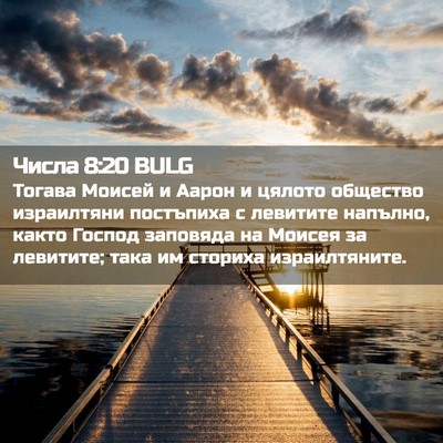 Picture 02 - Числа 8:20 BULG - Тогава Моисей и Аарон и - Bible Verse Picture