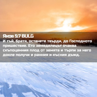 Picture 02 - Яков 5:7 BULG - И тъй, братя, останете - Bible Verse Picture