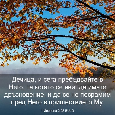 Picture 03 - 1 Йоаново 2:28 BULG - Дечица, и сега пребъдвайте - Bible Verse Picture