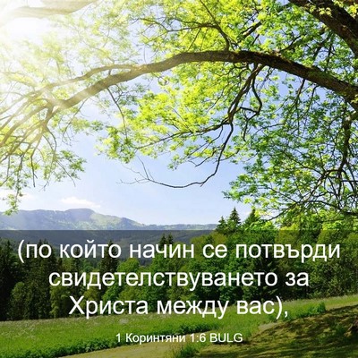Picture 03 - 1 Коринтяни 1:6 BULG - (по който начин се потвърди - Bible Verse Picture