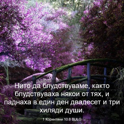 Picture 03 - 1 Коринтяни 10:8 BULG - Нито да блудствуваме, - Bible Verse Picture