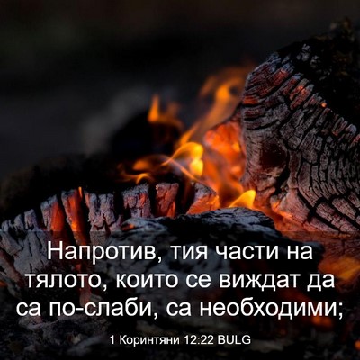 Picture 03 - 1 Коринтяни 12:22 BULG - Напротив, тия части на - Bible Verse Picture