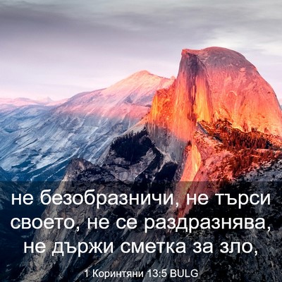 Picture 03 - 1 Коринтяни 13:5 BULG - не безобразничи, не търси - Bible Verse Picture