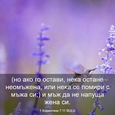 Picture 03 - 1 Коринтяни 7:11 BULG - (но ако го остави, нека - Bible Verse Picture