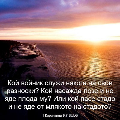 Picture 03 - 1 Коринтяни 9:7 BULG - Кой войник служи някога на - Bible Verse Picture