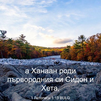 Picture 03 - 1 Летописи 1:13 BULG - а Ханаан роди първородния - Bible Verse Picture