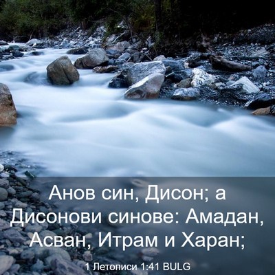 Picture 03 - 1 Летописи 1:41 BULG - Анов син, Дисон; а Дисонови - Bible Verse Picture