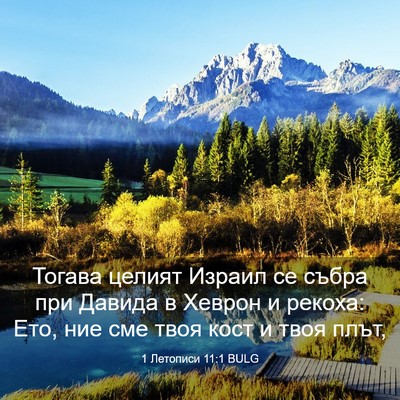 Picture 03 - 1 Летописи 11:1 BULG - Тогава целият Израил се - Bible Verse Picture