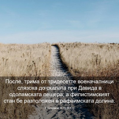 Picture 03 - 1 Летописи 11:15 BULG - После, трима от тридесетте - Bible Verse Picture