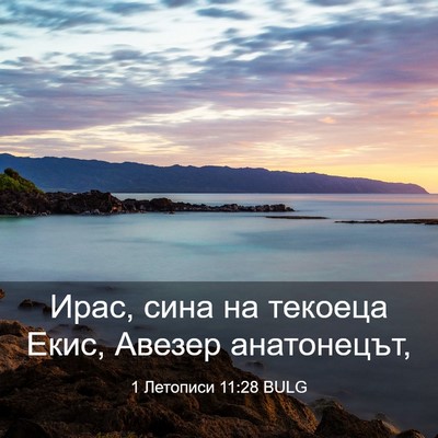 Picture 03 - 1 Летописи 11:28 BULG - Ирас, сина на текоеца Екис, - Bible Verse Picture