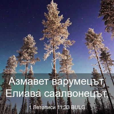 Picture 03 - 1 Летописи 11:33 BULG - Азмавет варумецът, Елиава - Bible Verse Picture