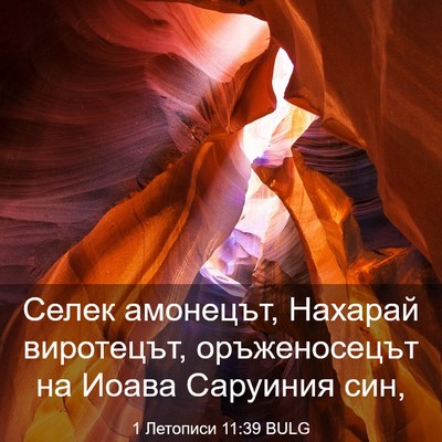 Picture 03 - 1 Летописи 11:39 BULG - Селек амонецът, Нахарай - Bible Verse Picture