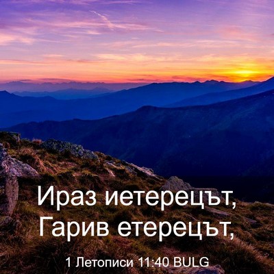 Picture 03 - 1 Летописи 11:40 BULG - Ираз иетерецът, Гарив - Bible Verse Picture
