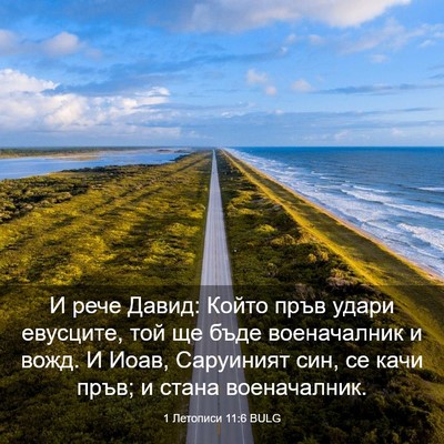 Picture 03 - 1 Летописи 11:6 BULG - И рече Давид: Който пръв - Bible Verse Picture