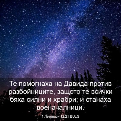 Picture 03 - 1 Летописи 12:21 BULG - Те помогнаха на Давида - Bible Verse Picture