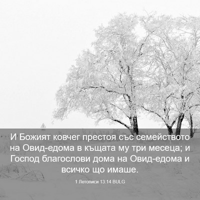Picture 03 - 1 Летописи 13:14 BULG - И Божият ковчег престоя - Bible Verse Picture