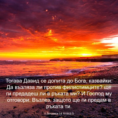 Picture 03 - 1 Летописи 14:10 BULG - Тогава Давид се допита до - Bible Verse Picture