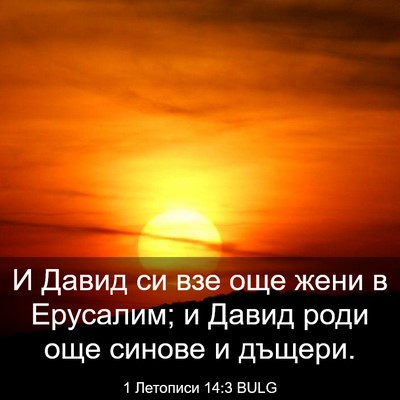 Picture 03 - 1 Летописи 14:3 BULG - И Давид си взе още жени в - Bible Verse Picture