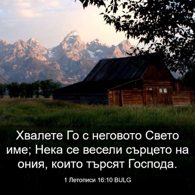 Picture 03 - 1 Летописи 16:10 BULG - Хвалете Го с неговото - Bible Verse Picture