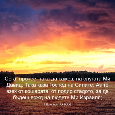 Picture 03 - 1 Летописи 17:7 BULG - Сега, прочее, така да кажеш - Bible Verse Picture